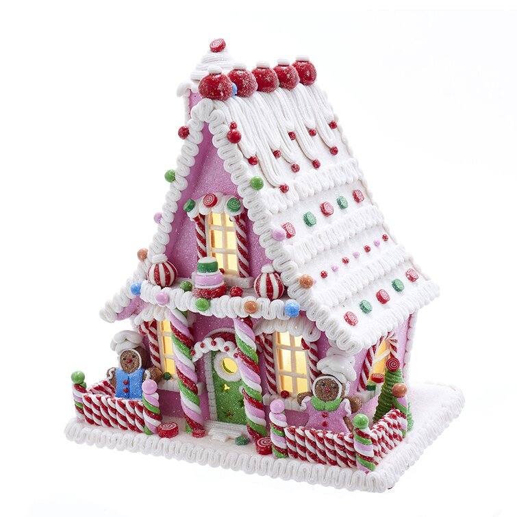 Kurt Adler Battery-Operated Candy LED Gingerbread House Table